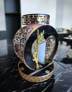 Znicz serce VIP solarne czarno złote premium