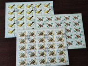 ZSRR Ptaki - 3 pełne arkusze znaczków kasowane