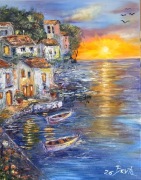 Zachód słońca nad Morzem Śródziemnym - Arleta Berta Artist 