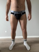 Majtki, slipy Jockmail XXL (czarno-szare)