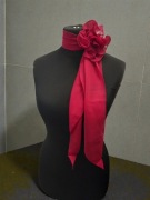 Bordowa ozdoba 6w1 broszka apaszka choker opaska krawatka pasek 