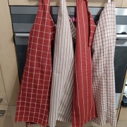 Ścierki kuchenne 45x60cm 4szt bawełna czerwony beżowy w paski