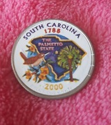 MONETA USA 25 CENTS QUARTET 2000 SOUTH CAROLINA COLOR