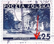 Usterka druku. Znaczek Fi 284I. Kasowany.