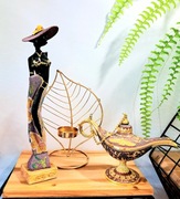 Świecznik złoty liść elegancki delikatny