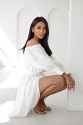 Sukienka damska maxi Basic casual śmietanka ecru Hiszpanka one size 