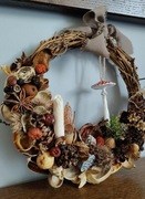 Wianek jesienny, wianek naturalny, wianek na okno, wianek caloroczny