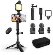 Zestaw do vlogowania na iPhone'a/Androida, statyw do selfie 