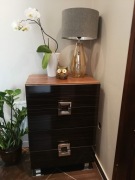 Szafki Komody 2 szt. Kolor: ZEBRANO, wysoki połysk