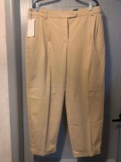 Zara spodnie proste szerokie casual chinos bawełna duże beżowe camel