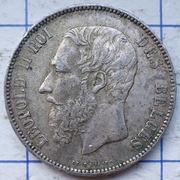 Belgia 5 franków 1873 25g Ag 900