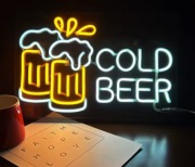 Neon LED COLD BEER zimne piwo bar pub party impreza klub