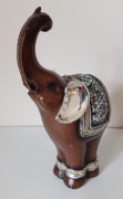 Figurka słonia z drewna, w stylu Glamour, wysokość 21,5 cm