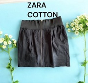 Zara spódnica czarna bawełniania spódniczka na jesień zimę bombka rozmiar M