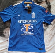Koszulka Lech Poznań MP 2015 z podpisami piłkarzy.