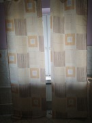 Zasłony kremowo żółte z brązem 76 cm 300 cm