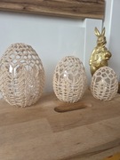 Jajka stojące robione na szydełku. Szydełkowe jajka 3szt. 