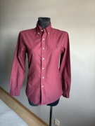 Ralph Lauren koszula męska damska slim klasyk kolor bordowy piękny gladka S