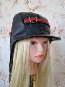 Skórzana czapka pilotka 