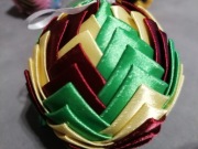 Bombka Hand Made Karczoch Bordo Zieleń Żółta 8,5cm