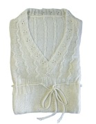 SWETER DAMSKI Z DEKOLTEM W SEREK ROZ S