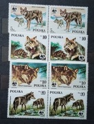 Znaczki polskie Fi 2827-30 Dzikie zwierzęta chronione Wilk stan** 1985 pary