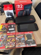 NINTENDO Switch 2 Black komplet z grami plus pad switch 2 szkło etui