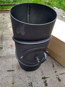 KOLANO NASTAWNE PIECOWE Z SZYBREM fi 180mm ŻAROODPORNE