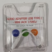 Adapter audio – USB Typ 3.1 C (M) – Jack 3,5mm (F) biały,czarny