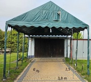 Konstrukcja wiaty stalowej ocynkowanej bez brezentu 6x3,8x2,5