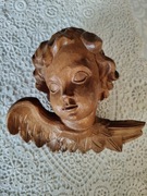 Anioł duży drewniany, popiersie rzeźba 