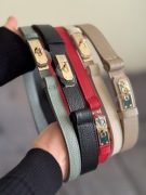 Pasek damski skórzany ze złotą klamrą NOWY