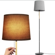 Lampa podłogowa z lnianym abażurem 170 cm