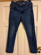 Jeansy męskie Carry 30/32 granatowe z przetarciami zwężane