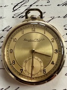 Art Deco IWC Probus Scafusia Schaffhausen zegarek kieszonkowy złoty 14K 