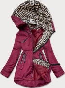 Kurtka damska, lekko ocieplana. Bordo- beż. Roz. 6 XL/ 52.