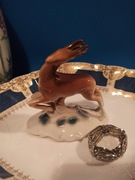 Figurka porcelanowa jelonek Regal Rumunia vintage