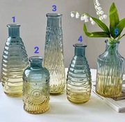 Zestaw 5 szt. szklanych wazoników vintage