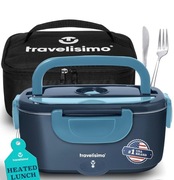 Lunch box, o mocy 80 W, 1,5 l, ze stali nierdzewnej,ładowarka samochodowa 
