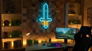 Neon Minecraft Miecz LED - Na ścianę - Dla gracza / gamer