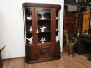 Wspaniała dębowa serwantka witryna antyk 854 /2025