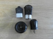 Stare wtyczki porcelanowe + zabytkowe gniazdo