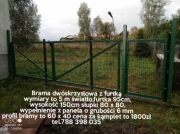 Brama dwuskrzydłowa z furtka 