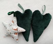 Ozdoby choinkowe/ zawieszka świąteczna serduszka i gwiazda 3 szt.