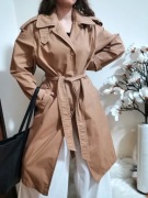 Trencz płaszcz wiosenny brązowy Zara M vintage 