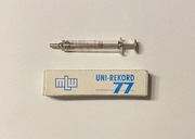 Strzykawka szklana Luer 2cm³, rozbieralna z czasów PRL