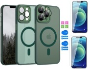 Plecki TOCOL do Apple iPhone 14 Pro zielony + 2 SZKŁA OCHRONNE Mag Safe