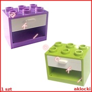 LEGO 4532 + 4536 SZAFKA średni lawendowy lub limonka z białą szufladą 