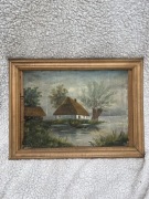 Obraz olejny w drewnianej ramie