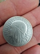 Moneta 5zl glowa kobiety 1933r oryginalna srebro 